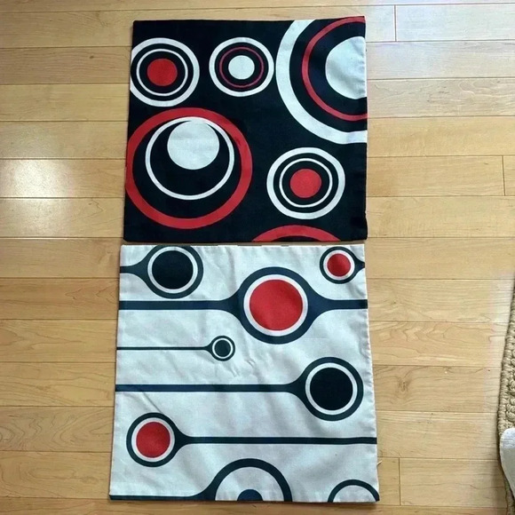 2 Modern Unique Decorative Pillow Covers about 19”x19” - Picture 5 of 8